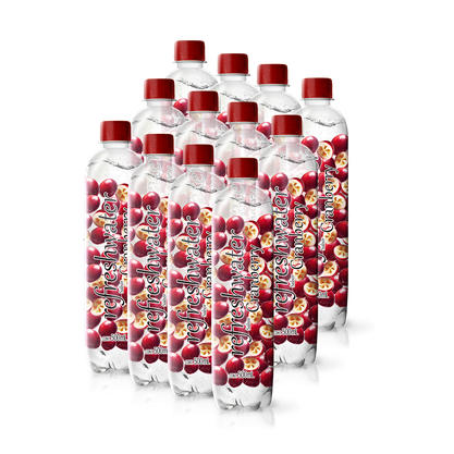 Água Aromatizada Refreshwater Cranberry 500ml Fardo 12 Unidades